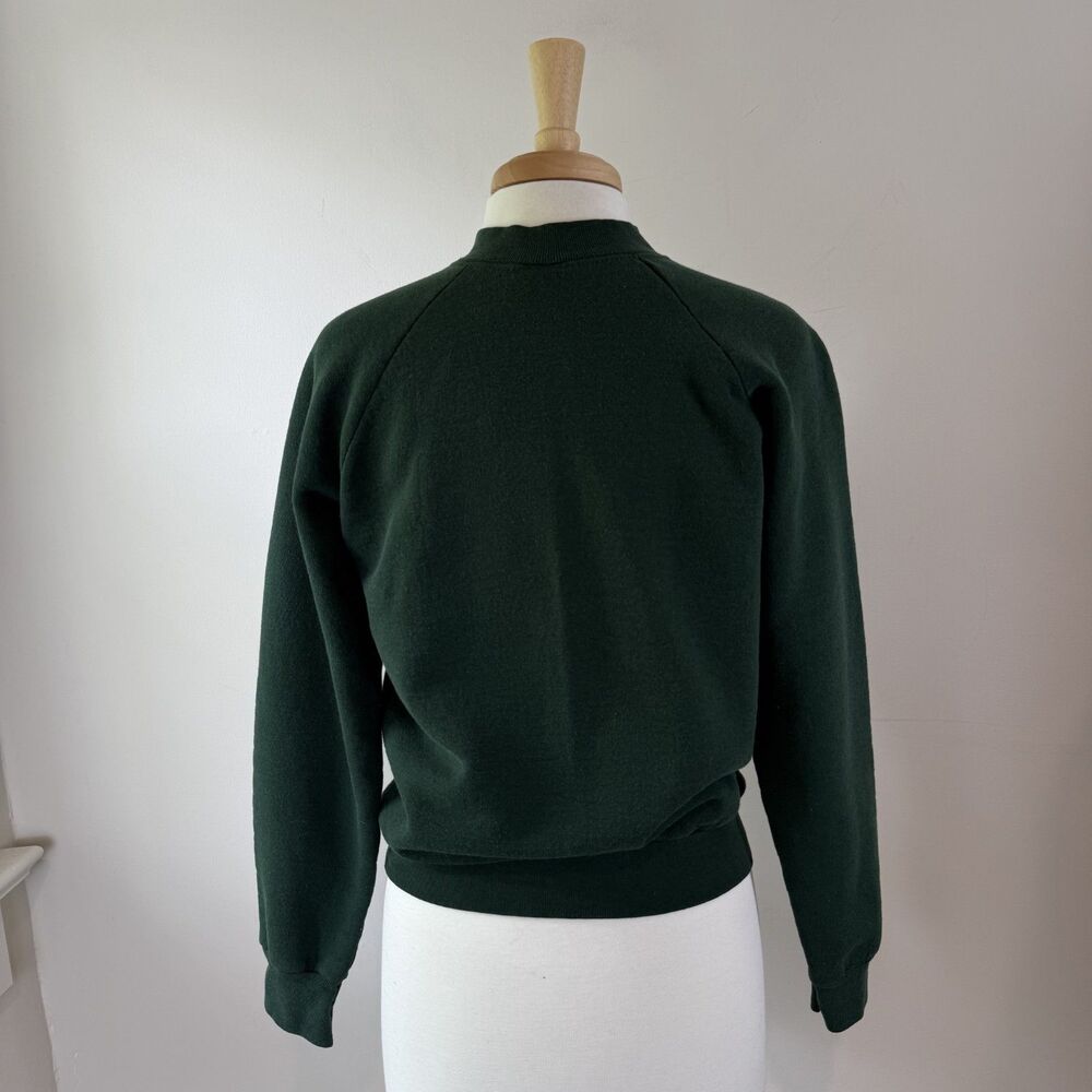 Vintage Fruit Loom Mock Neck Sunflower Bird Applique Embroidered Sweatshirt, M - Picture 5 of 12